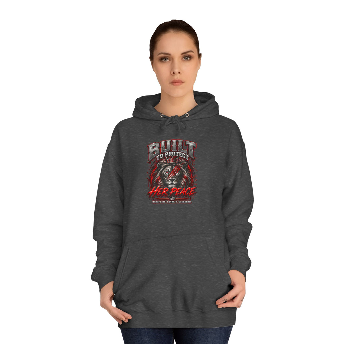Built to Protect her Peace Couples College Hoodie