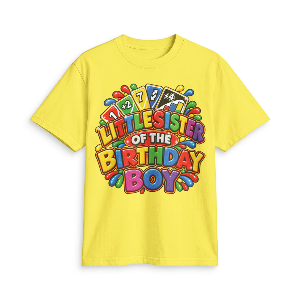 Little Sister of the Birthday Boy T Shirt | Colorful Birthday Siblings Design