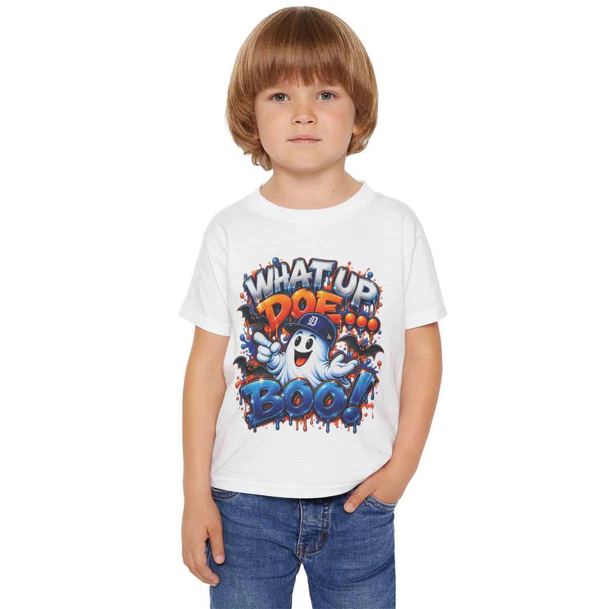 What Up Doe Boo Ghost Toddler T-shirt | Halloween Cute Ghost Tee