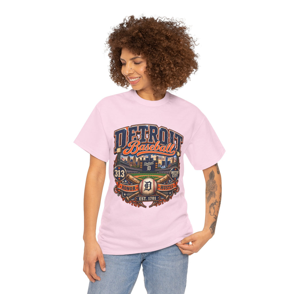 Detroit Baseball Tee | Motor City 313 Vintage Baseball Design