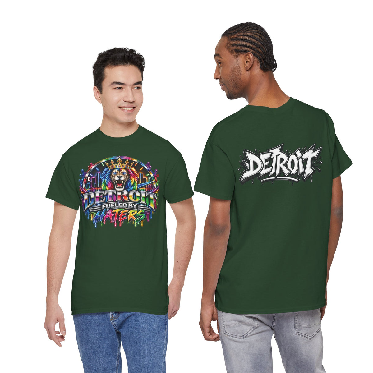 Detroit Lion Graffiti tee | Colorful Drip Lion Detroit Tee