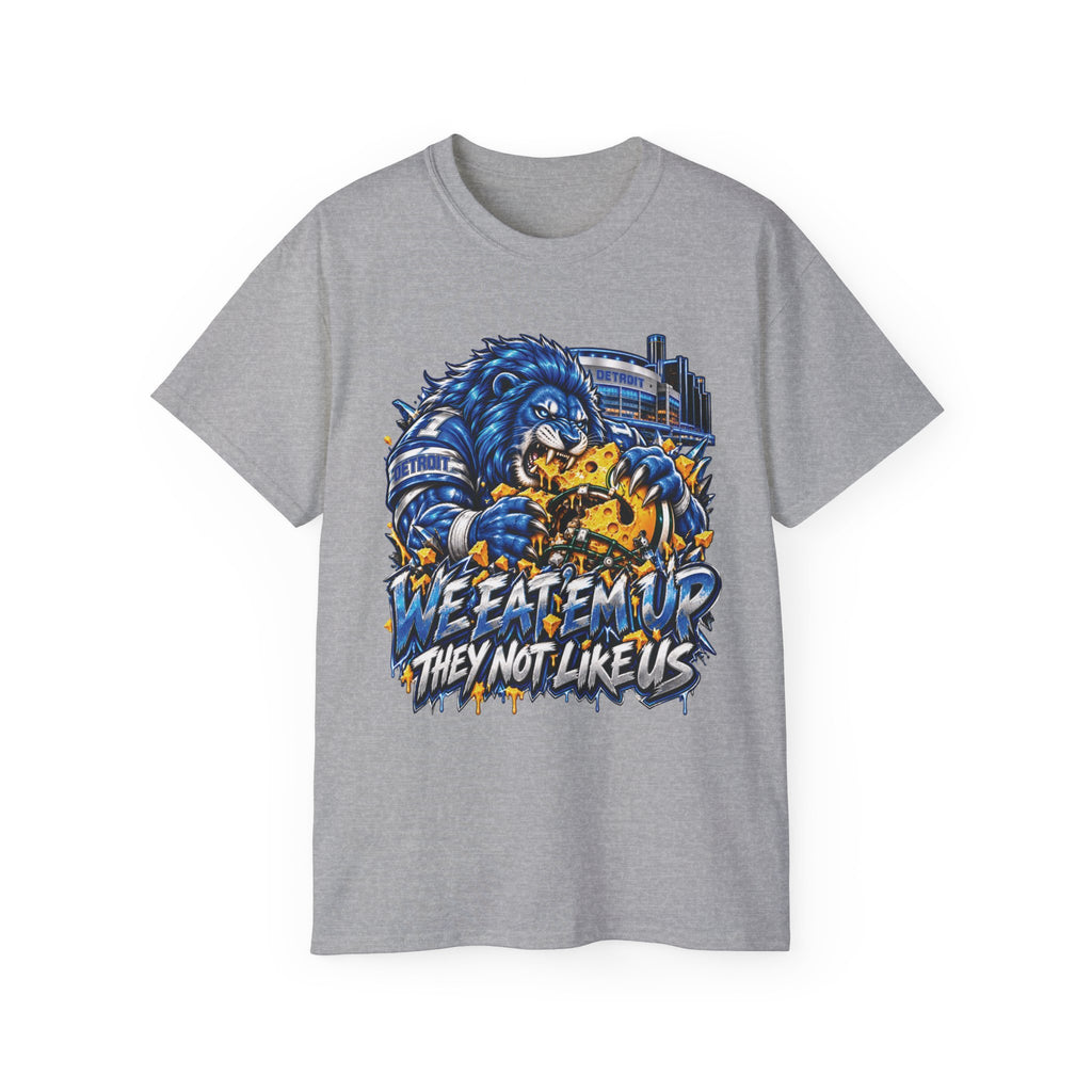 We eatem up They Not Like Us Detroit and Green Bay Rivialy T-Shirt | Lion Football Tee