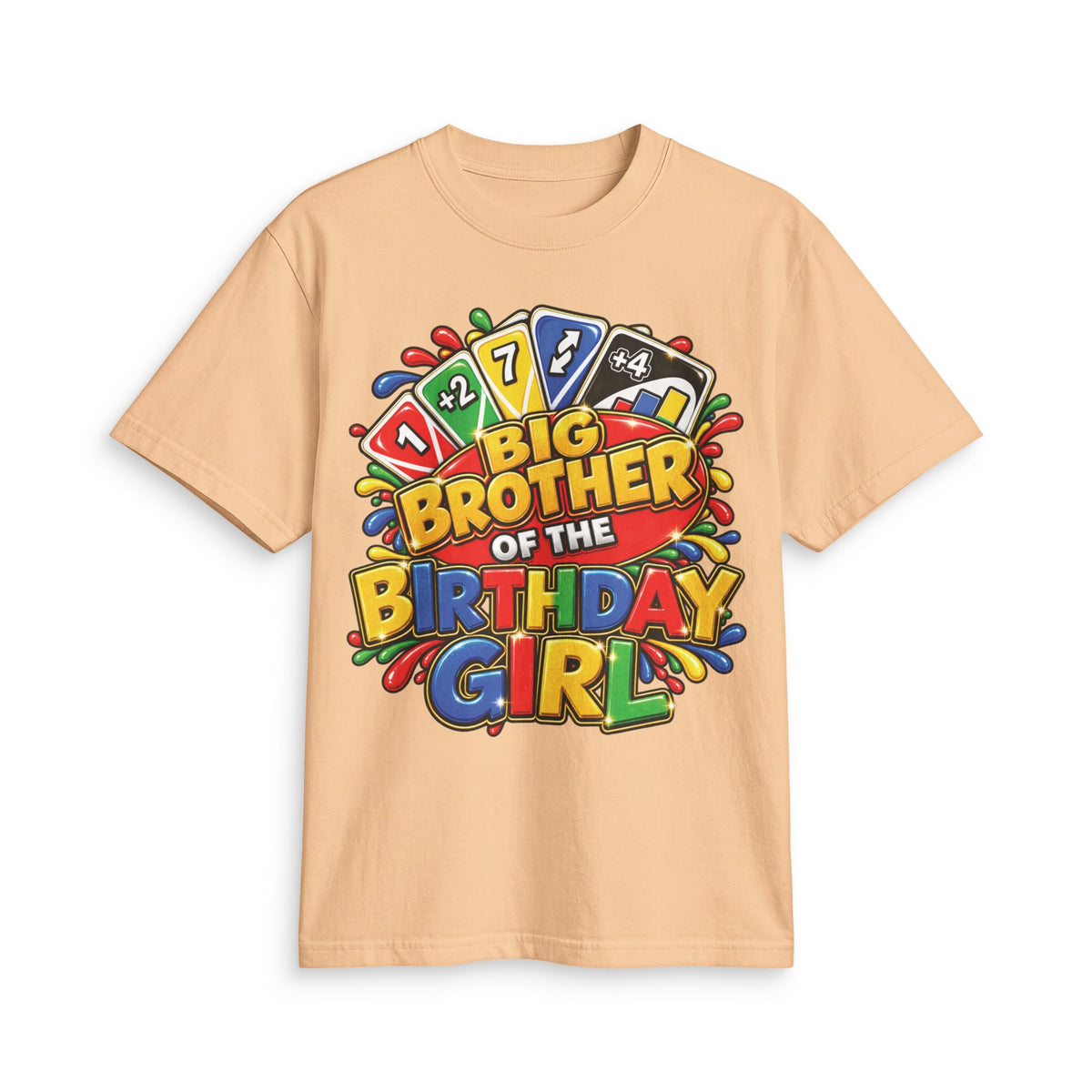 Big Brother of the Birthday Girl T-Shirt | Colorful Party Card Game Design