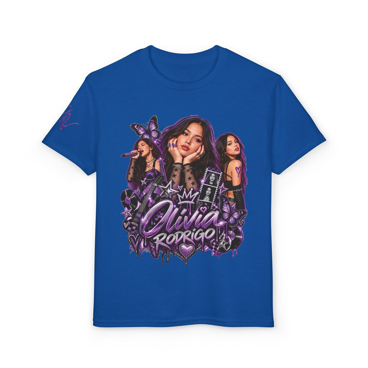 Olivia Rodrigo Pop Star Collage T-Shirt | Tour Dates Backprint