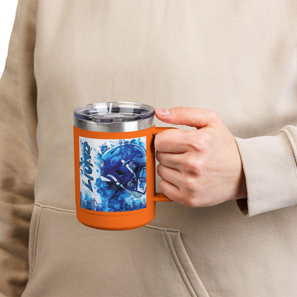 Blue Football Helmet Lions mug | 15oz Tumbler