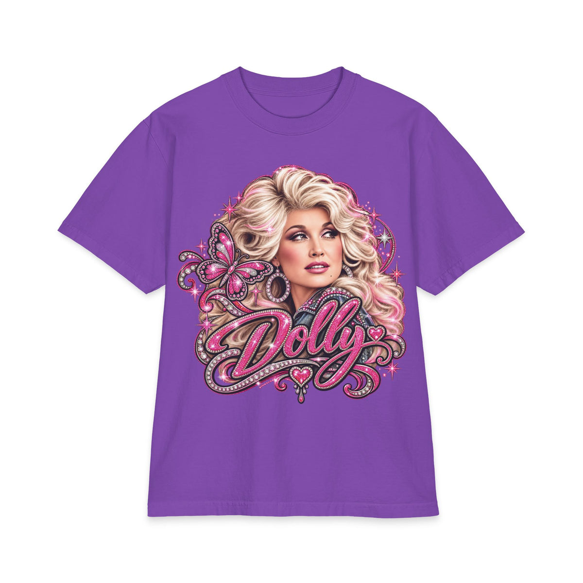 Retro Pink Dolly Portrait T-Shirt | Country Cowgirl Graphic Tee