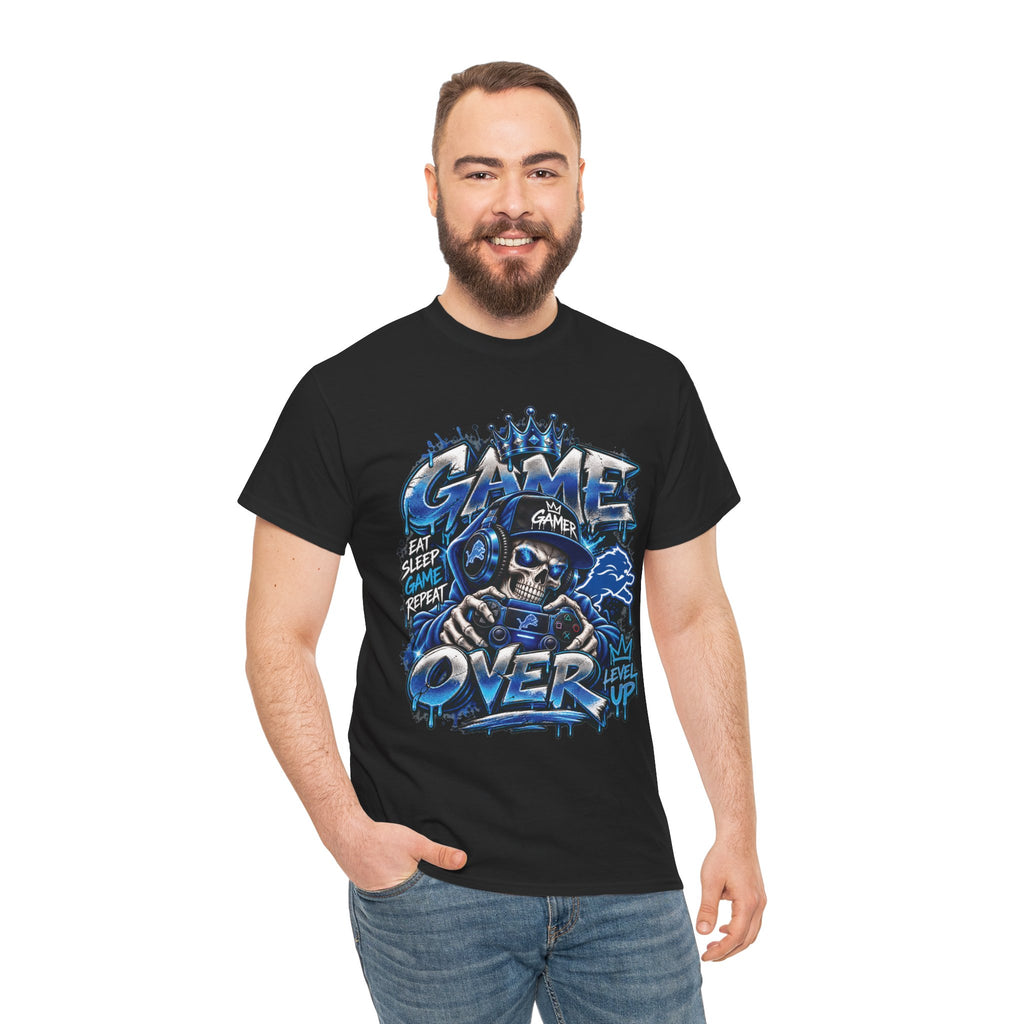 Game Over Skull Gamer Tee | Video Game Controller Graphic Shirt