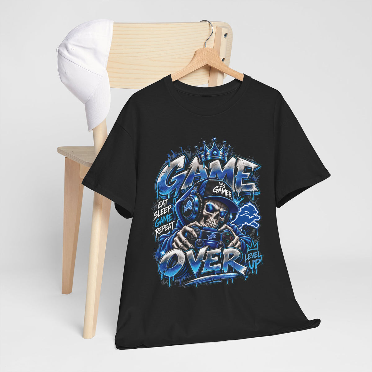 Game Over Skull Gamer Tee | Video Game Controller Graphic Shirt
