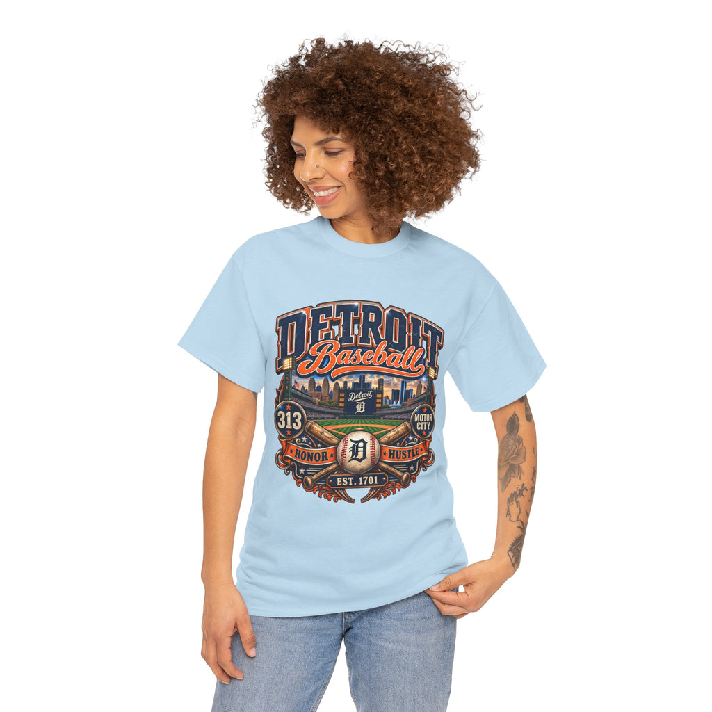 Detroit Baseball Tee | Motor City 313 Vintage Baseball Design