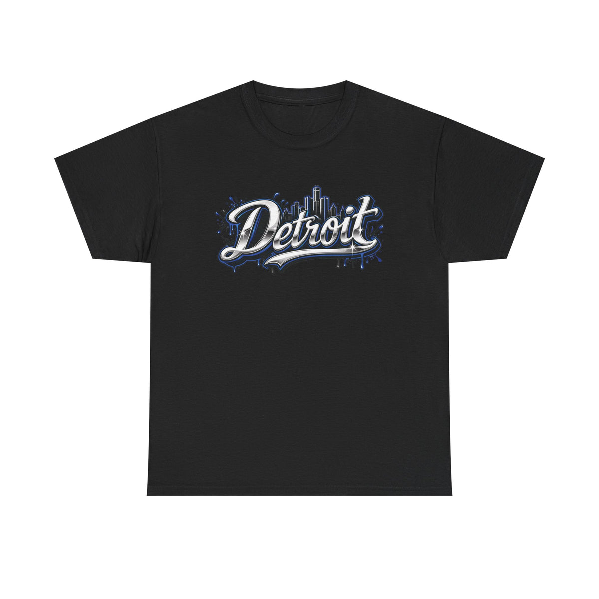 Detroit Script Tee | 313 Drip Skyline T-Shirt