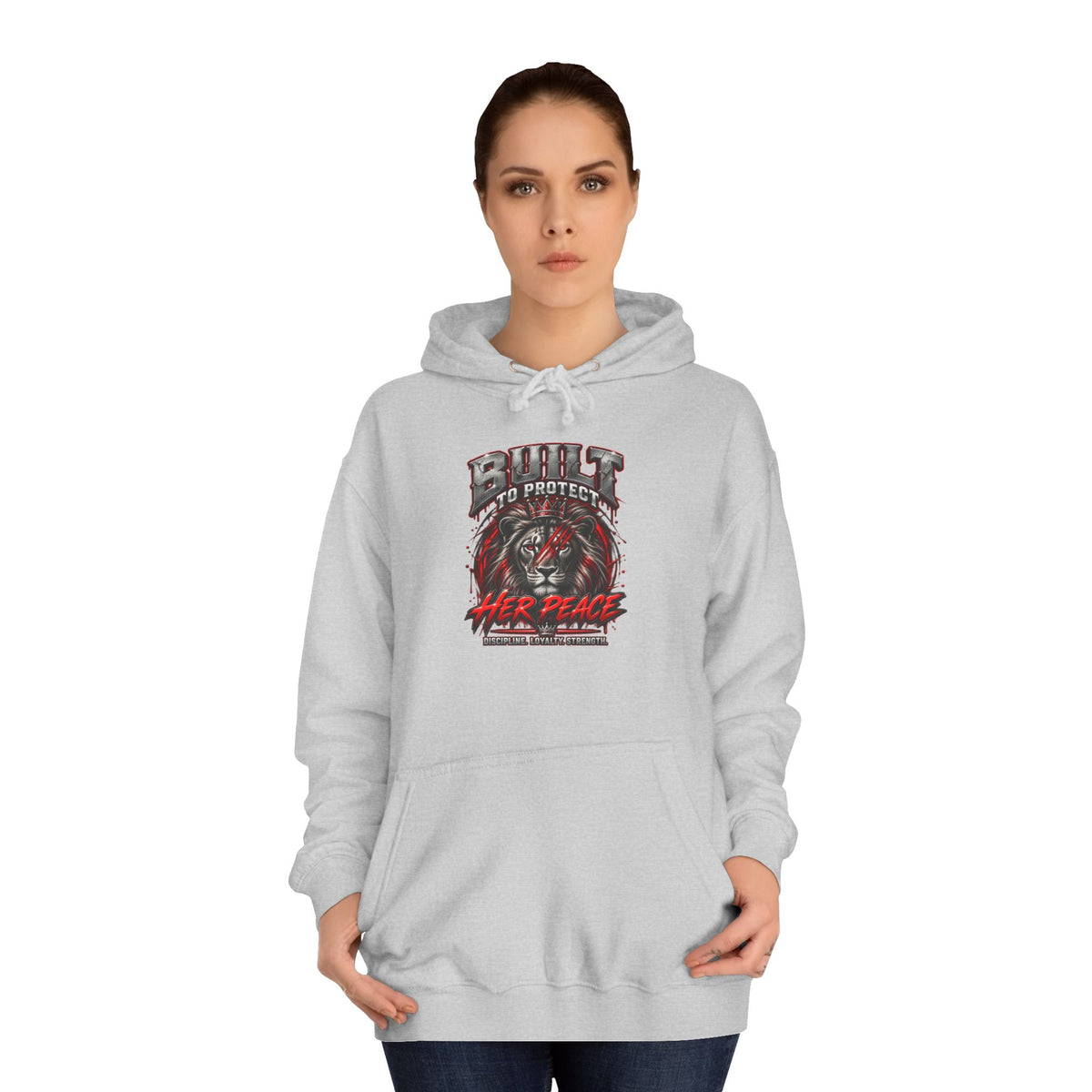 Built to Protect her Peace Couples College Hoodie