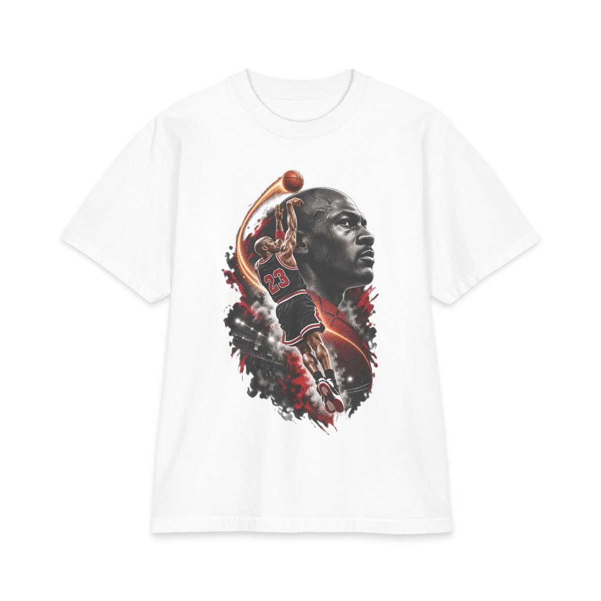 Basketball Slam Dunk Portrait T-Shirt | Sports Player Graphic Tee