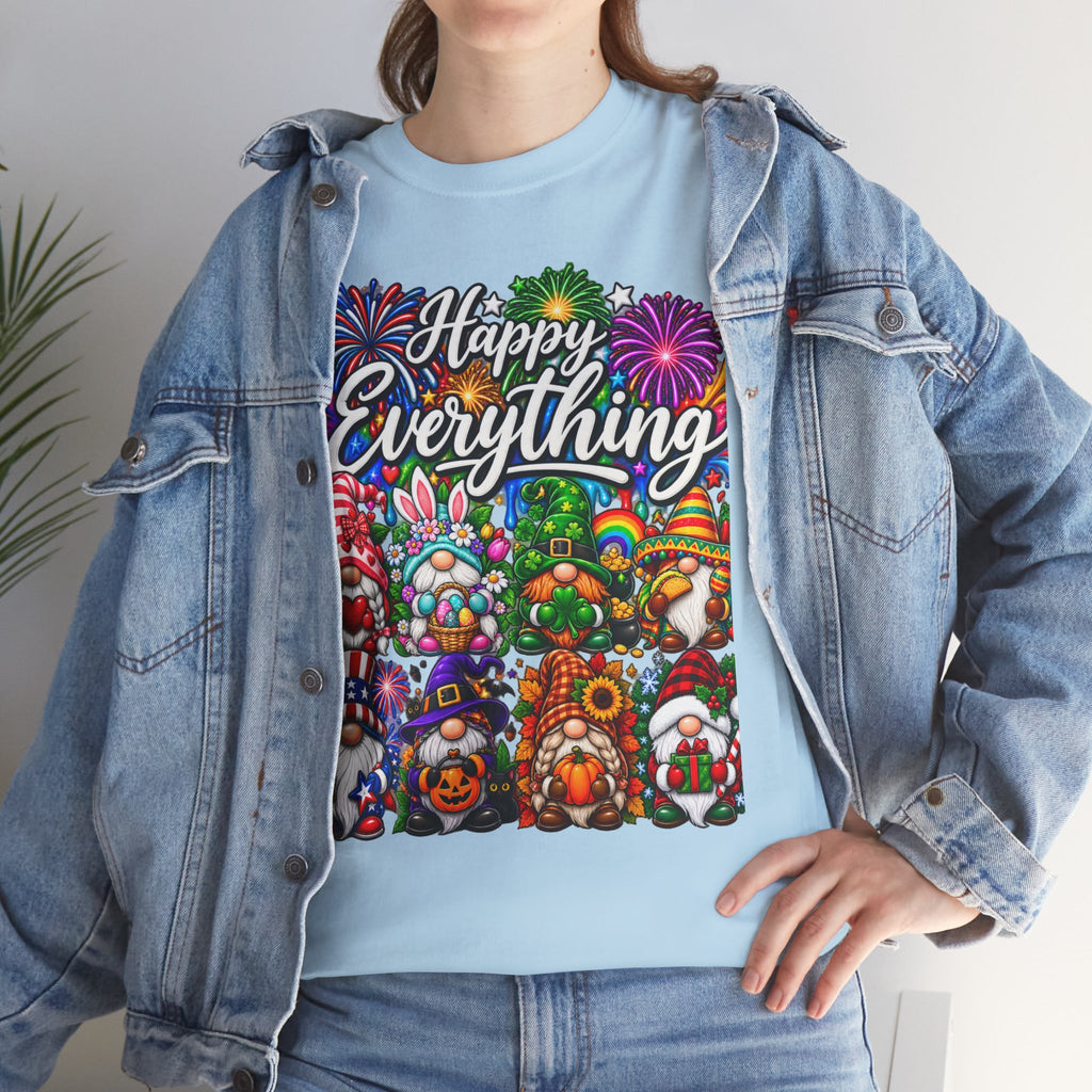 Happy Everything gnome collage T-Shirt | holiday fireworks spring summer celebration