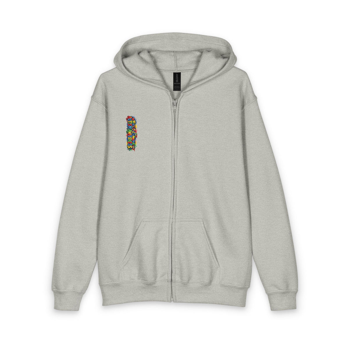 Autism Puzzle Heart Youth Hoodie | Awareness Puzzle Piece Zip Jacket