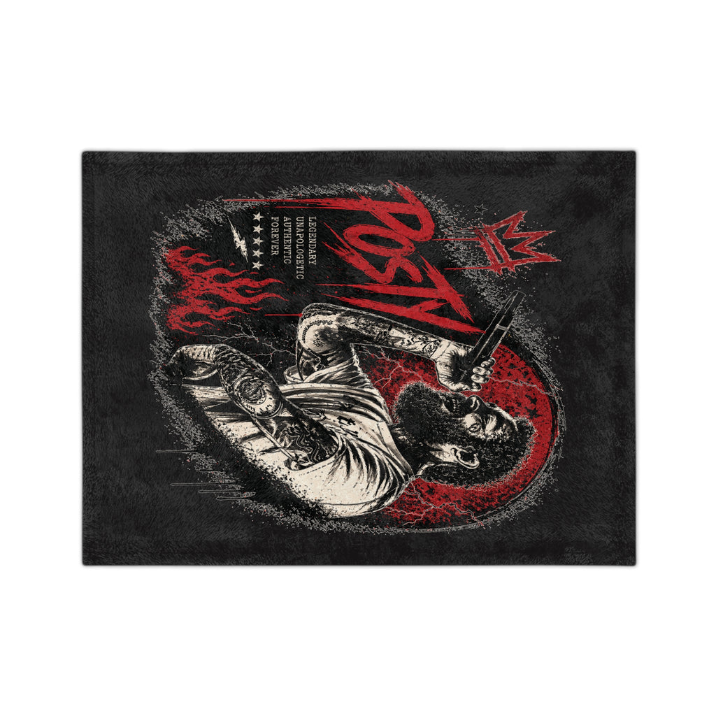 Posty Malone Singer Illustration Velveteen Blanket | Music Portrait, Tattoo Art