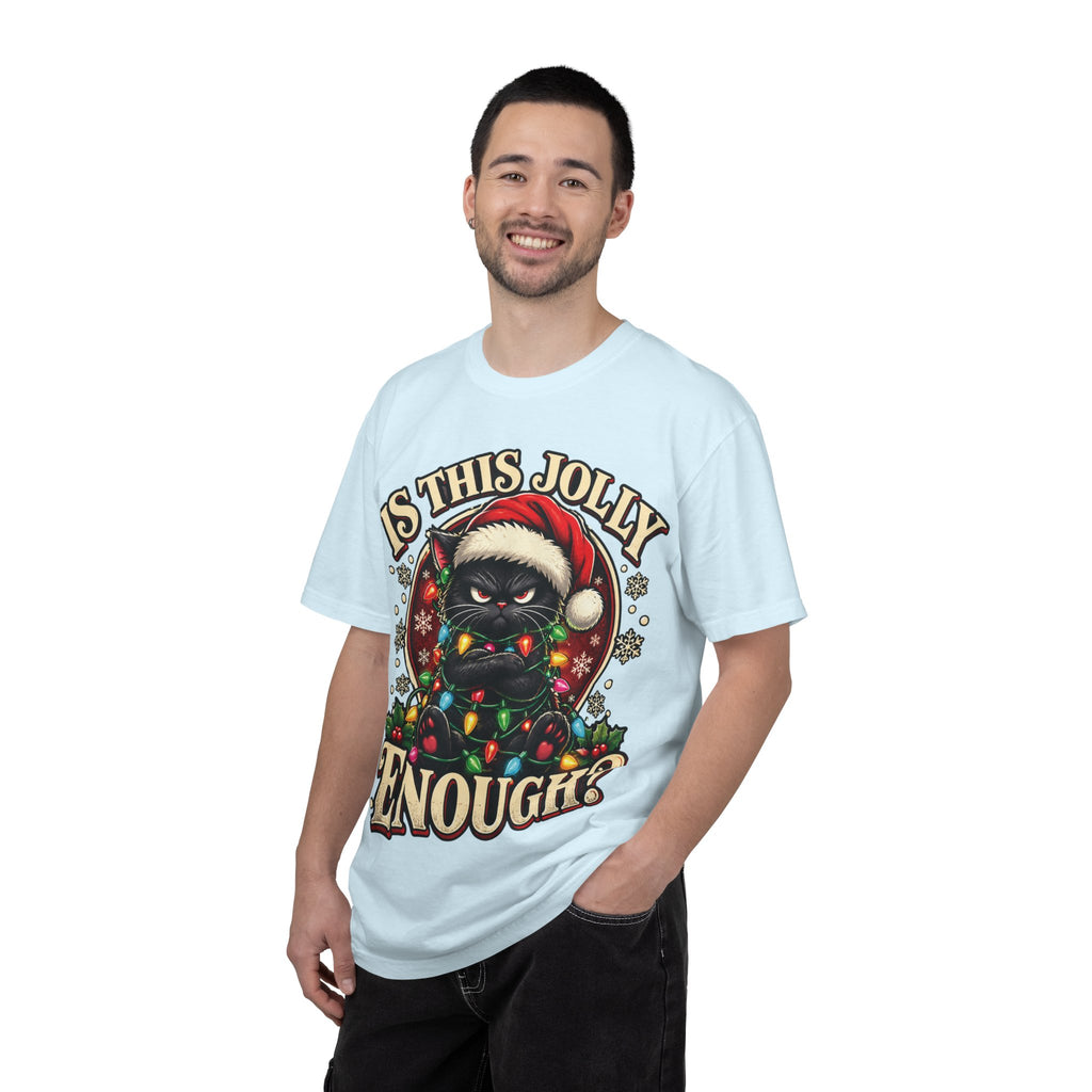 Grumpy Cat in Santa Hat T-Shirt | "Is This Jolly Enough?" Holiday Tee