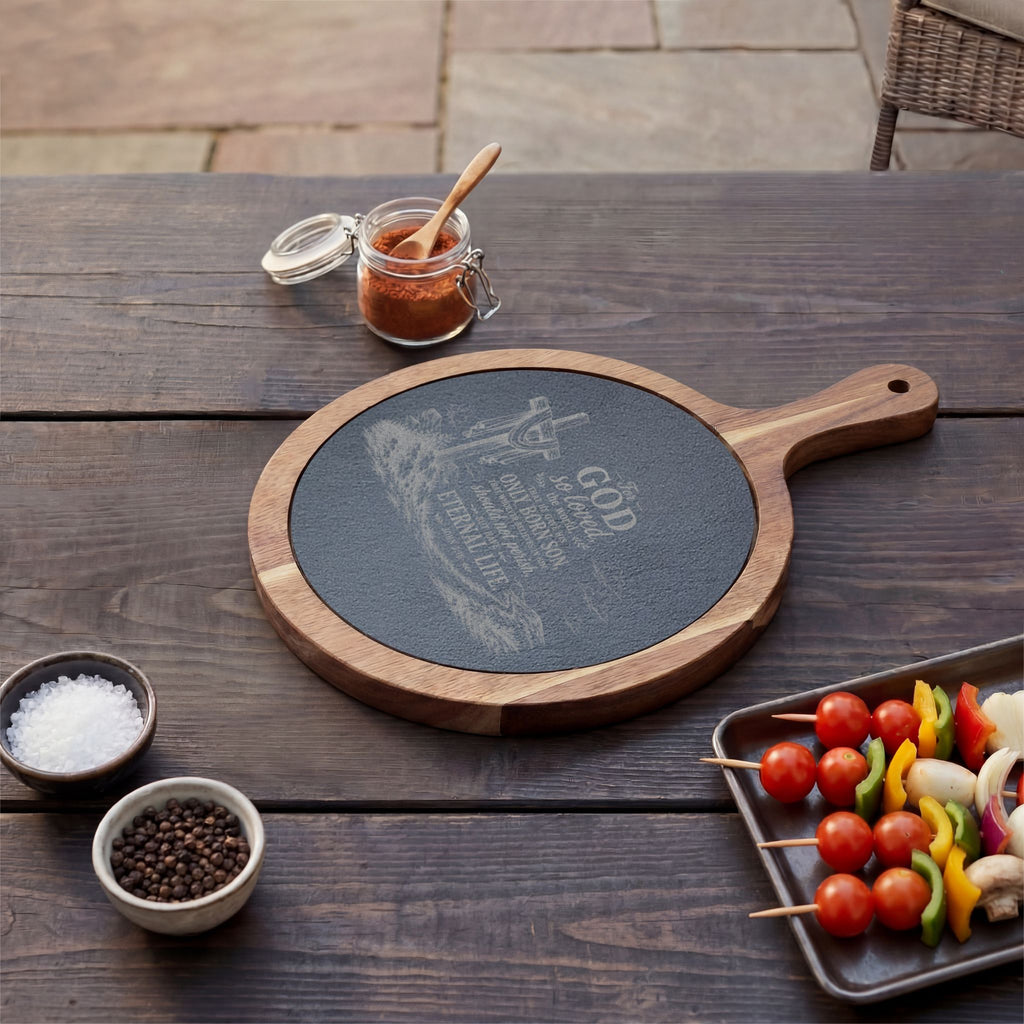 Christian Scripture Engraved Charcuterie Board | Cheese Set