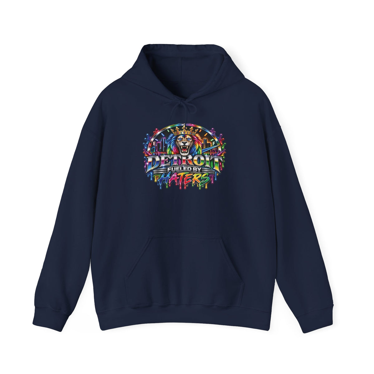 Detroit Graffiti Lion Hoodie | Colorful Street Art Pullover