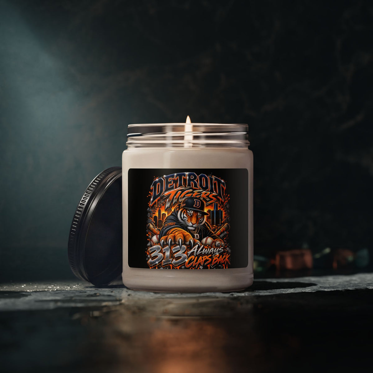 Detroit Tigers Mascot Graphic Candle | Scented Soy Candle 9oz