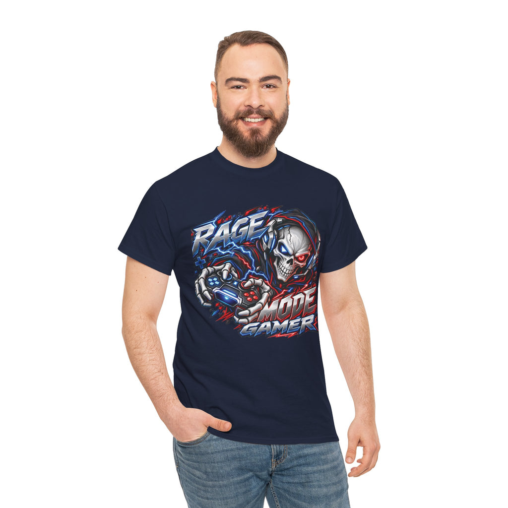 Rage Mode Gamer Skull Graphic T-Shirt