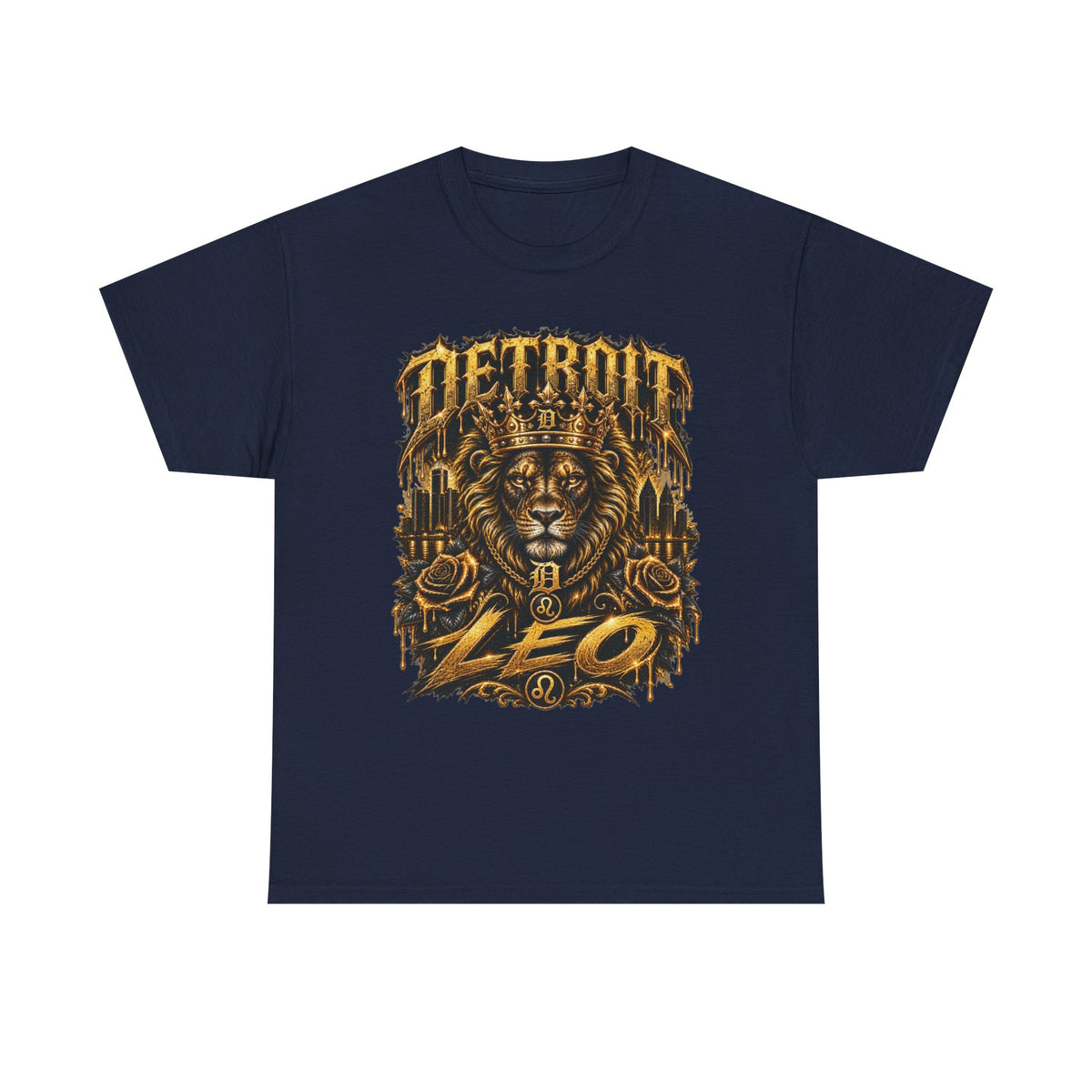 Detroit Lion Leo T-Shirt | Detroit Skyline Lion Graphic Tee