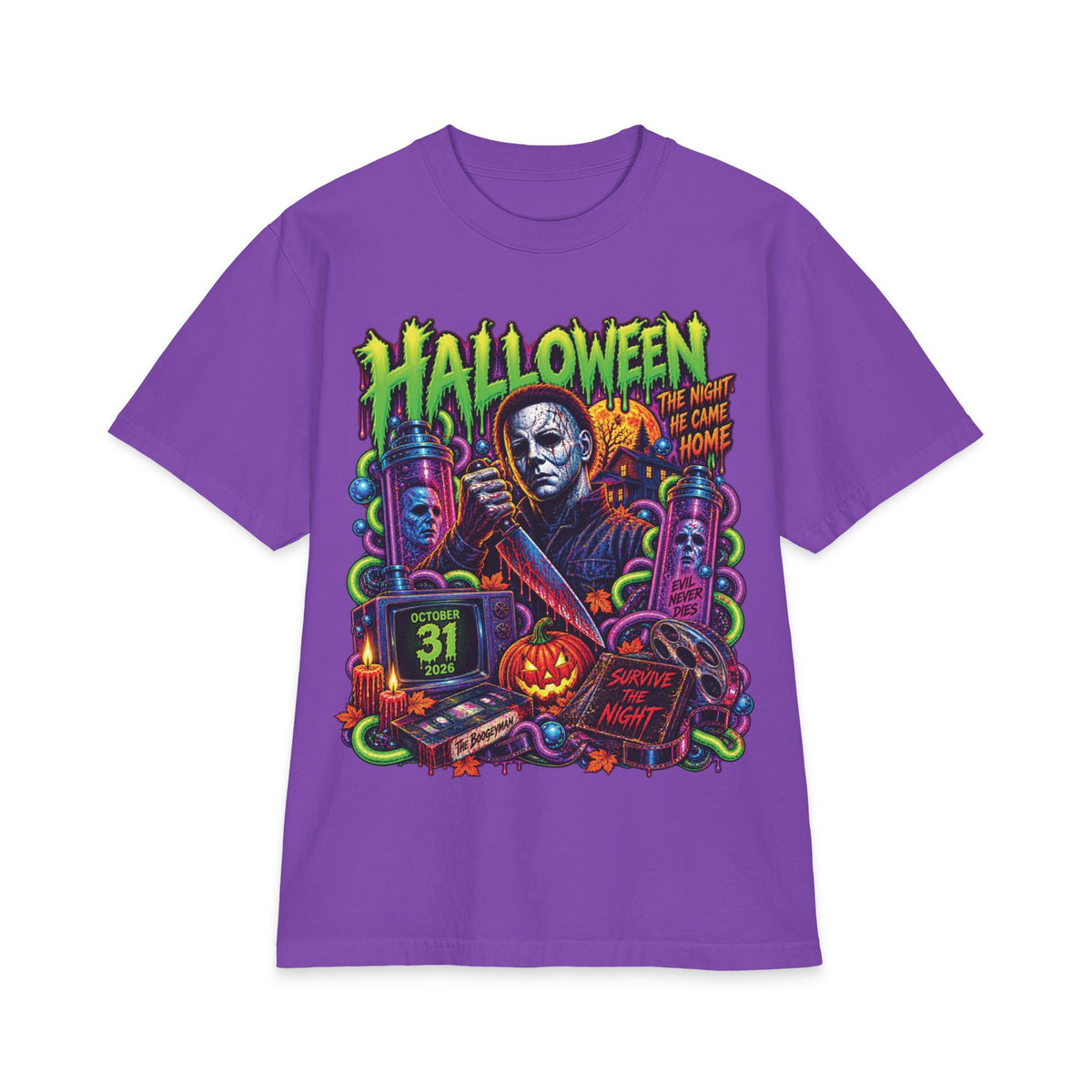 Halloween Michael Myers Horror Movie T-Shirt | Retro Neon Slashers