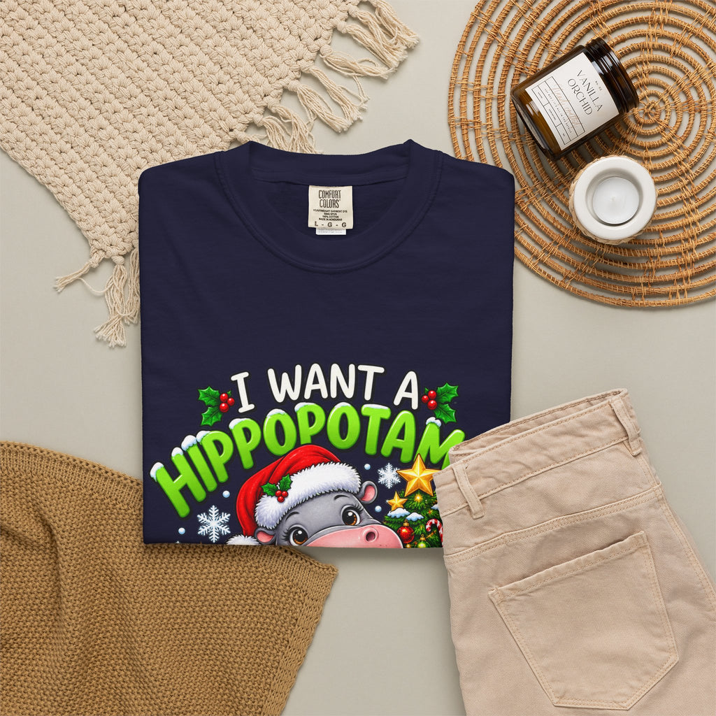 I Want a Hippopotamus for Christmas T-shirt | Hippo Christmas Tee