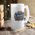 Worlds Best Dad Coldest Bud Frosted Glass Beer Mug | Beer Stein Style, Illustrated Typography