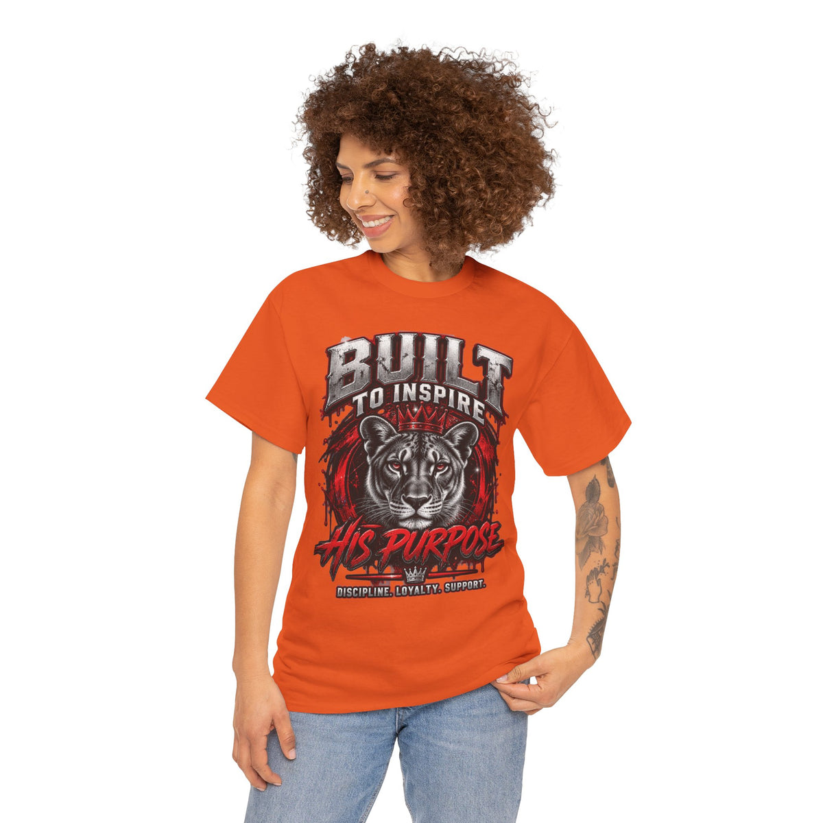 Built to Inspire His Purpose Couples Tiger Graphic T-Shirt