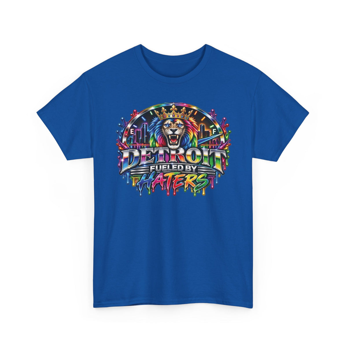Detroit Lion Graffiti tee | Colorful Drip Lion Detroit Tee