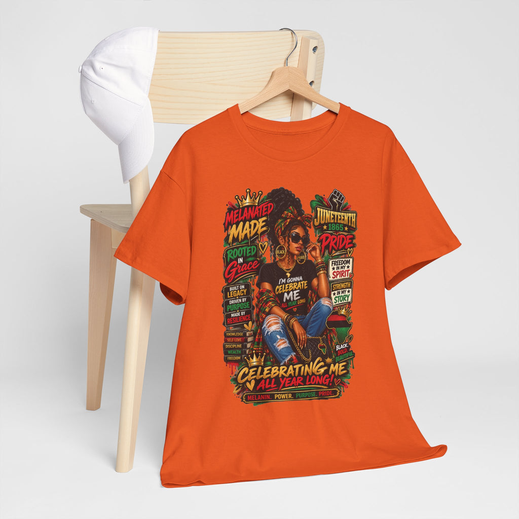 Melanated Made Rooted Grace T-Shirt | Celebrating Me graphic tee