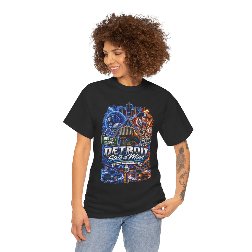 Detroit State of Mind T-Shirt | City Skyline, Motor City Collage