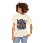 Detroit Skyline Collage T-Shirt | Motor City Landmarks, Vintage Neon Design