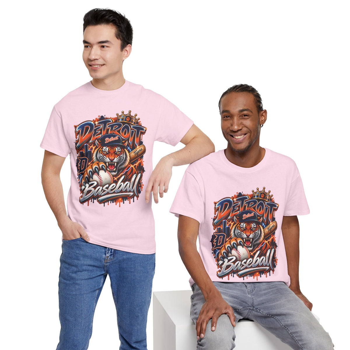 Detroit Tigers Tiger Baseball Tee | Vintage Mascot Detroit Baseball Shirt