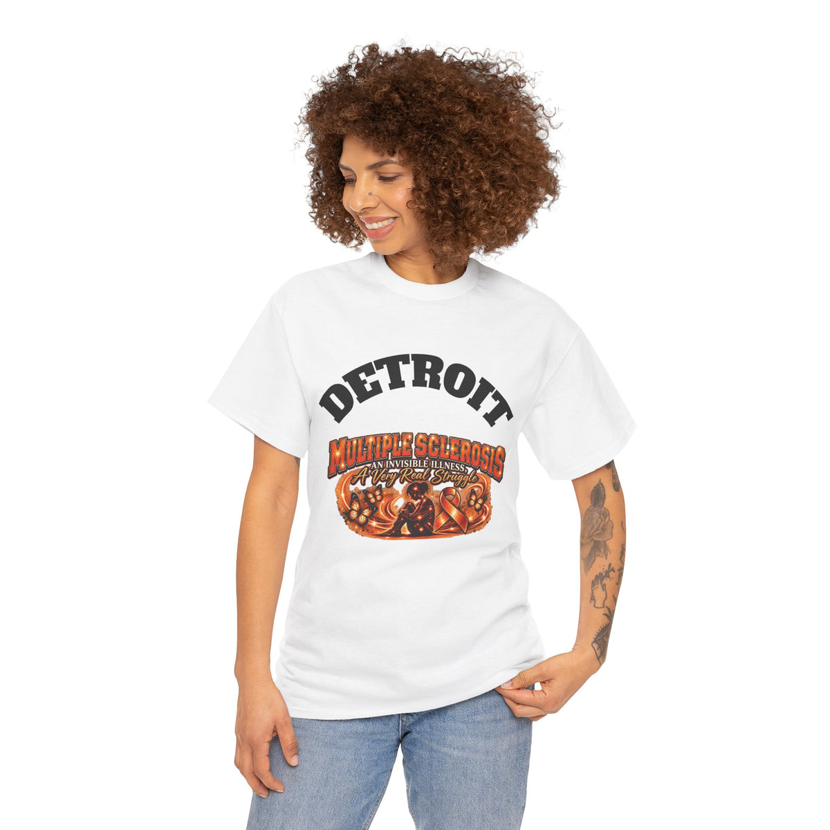Detroit Multiple Sclerosis Awareness Tee | Neurology Ribbon Graphic