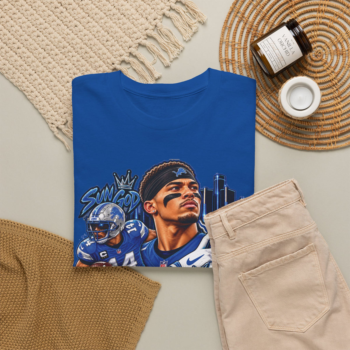 Amon-Ra St. Brown Detroit Football Tee | NFL Lions Player Graphic