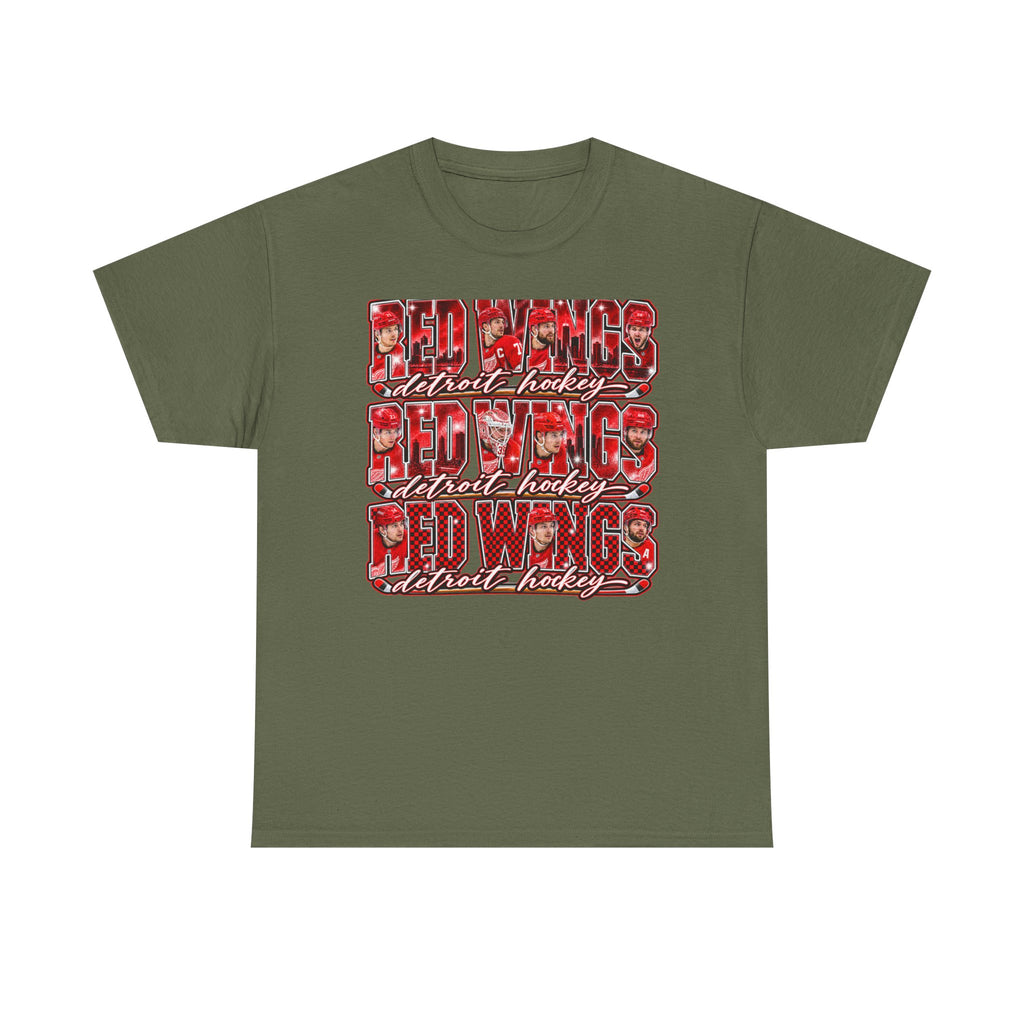 Red Wings Detroit Hockey Graphic Tee | Retro Stacked Logo