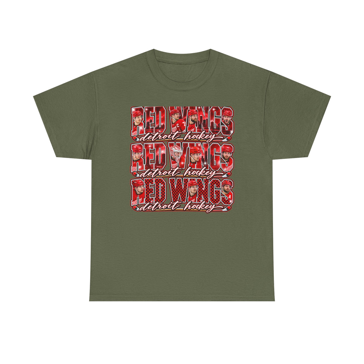 Red Wings Detroit Hockey Graphic Tee | Retro Stacked Logo