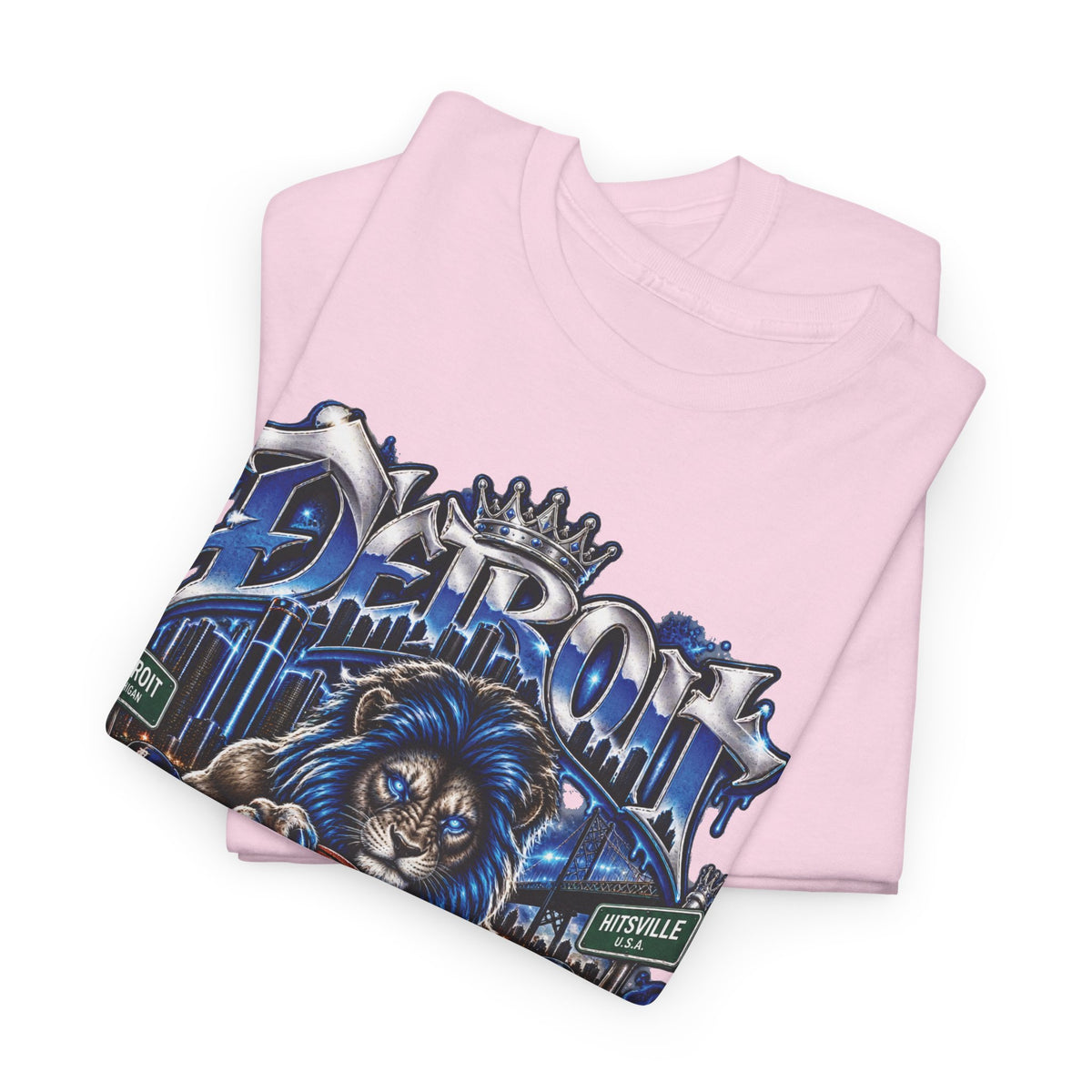 Detroit Basketball Lion Graphic Tee | City Streetball Detroit D Logo