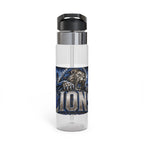Lion Detroit Pride sport bottle | Clear Tritan water bottle, battle graphic