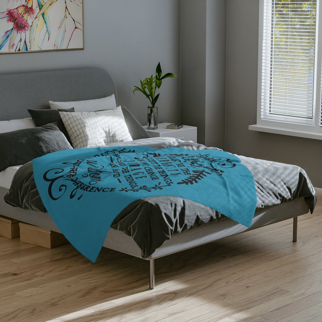 Serenity Prayer Script Blanket | Velveteen Microfiber Throw