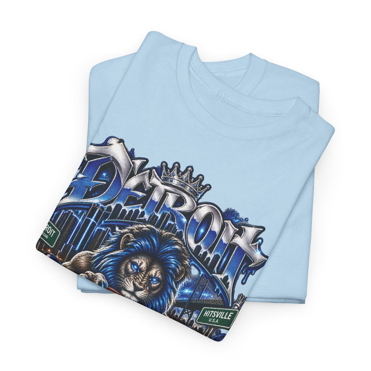 Detroit Basketball Lion Graphic Tee | City Streetball Detroit D Logo