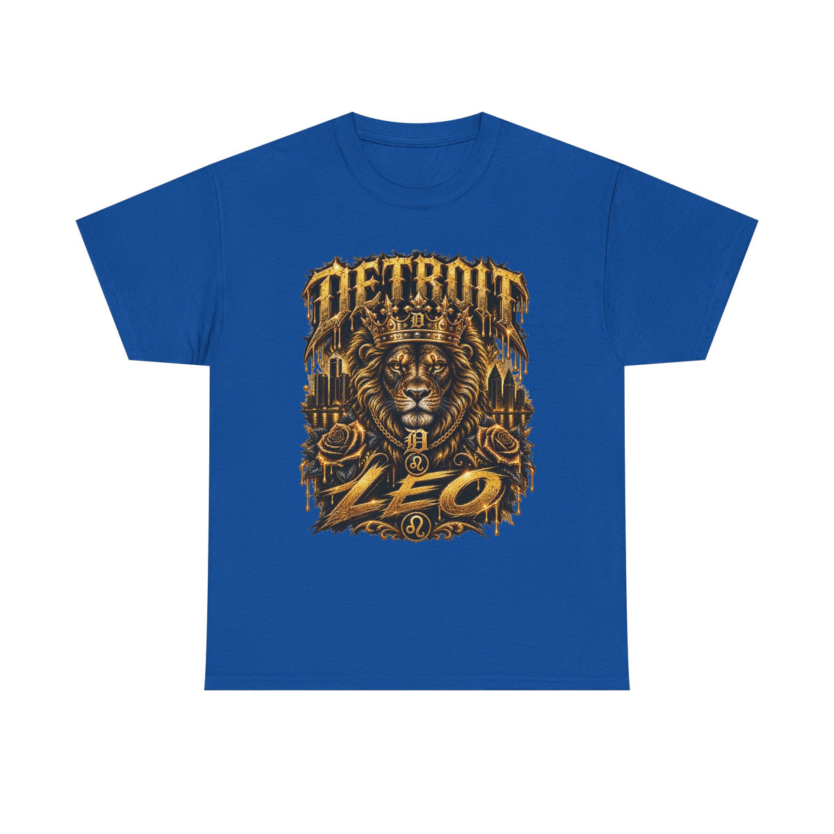 Detroit Lion Leo T-Shirt | Detroit Skyline Lion Graphic Tee