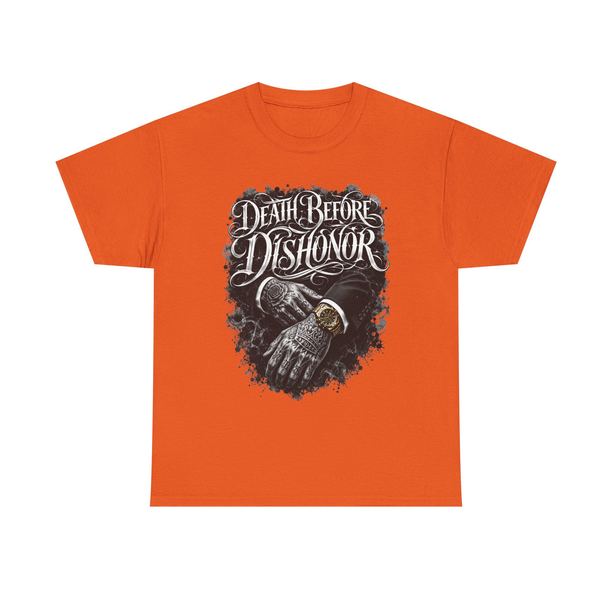Death Before Dishonor Skull Gloves T-Shirt | Biker Tattoo Style