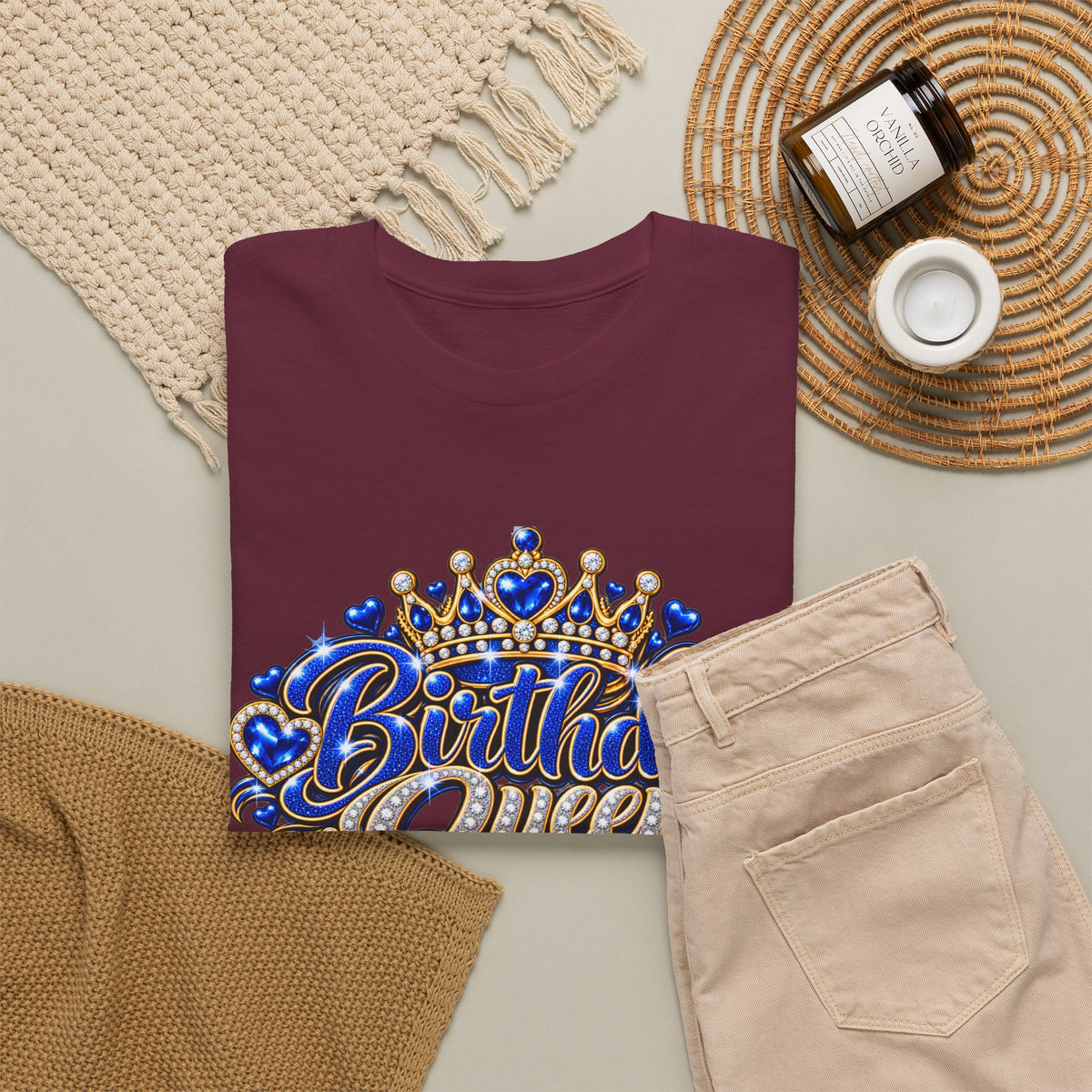 Birthday Blue Queen Crown Graphic Tee