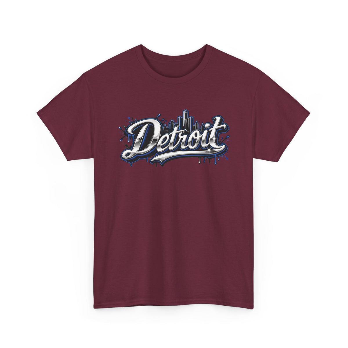 Detroit Script Tee | 313 Drip Skyline T-Shirt