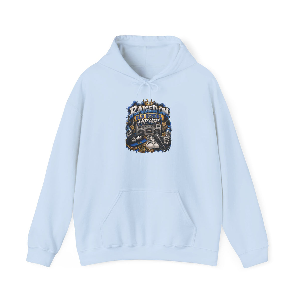 Raised On hip hop Hoodie | Vintage Guitar Skull Band Design