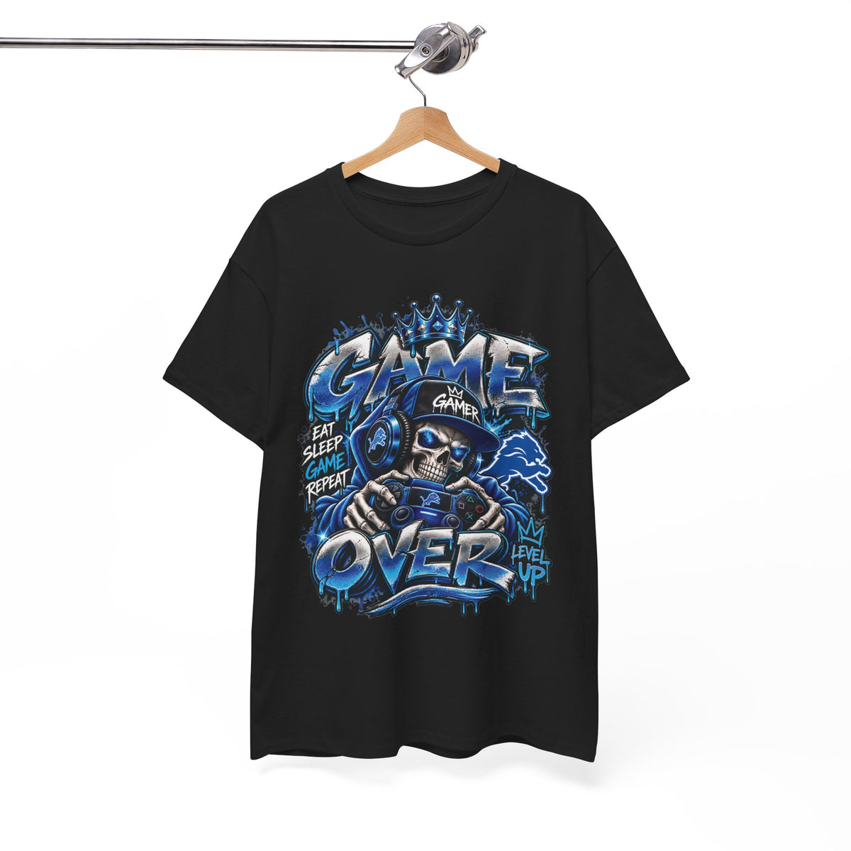 Game Over Skull Gamer Tee | Video Game Controller Graphic Shirt