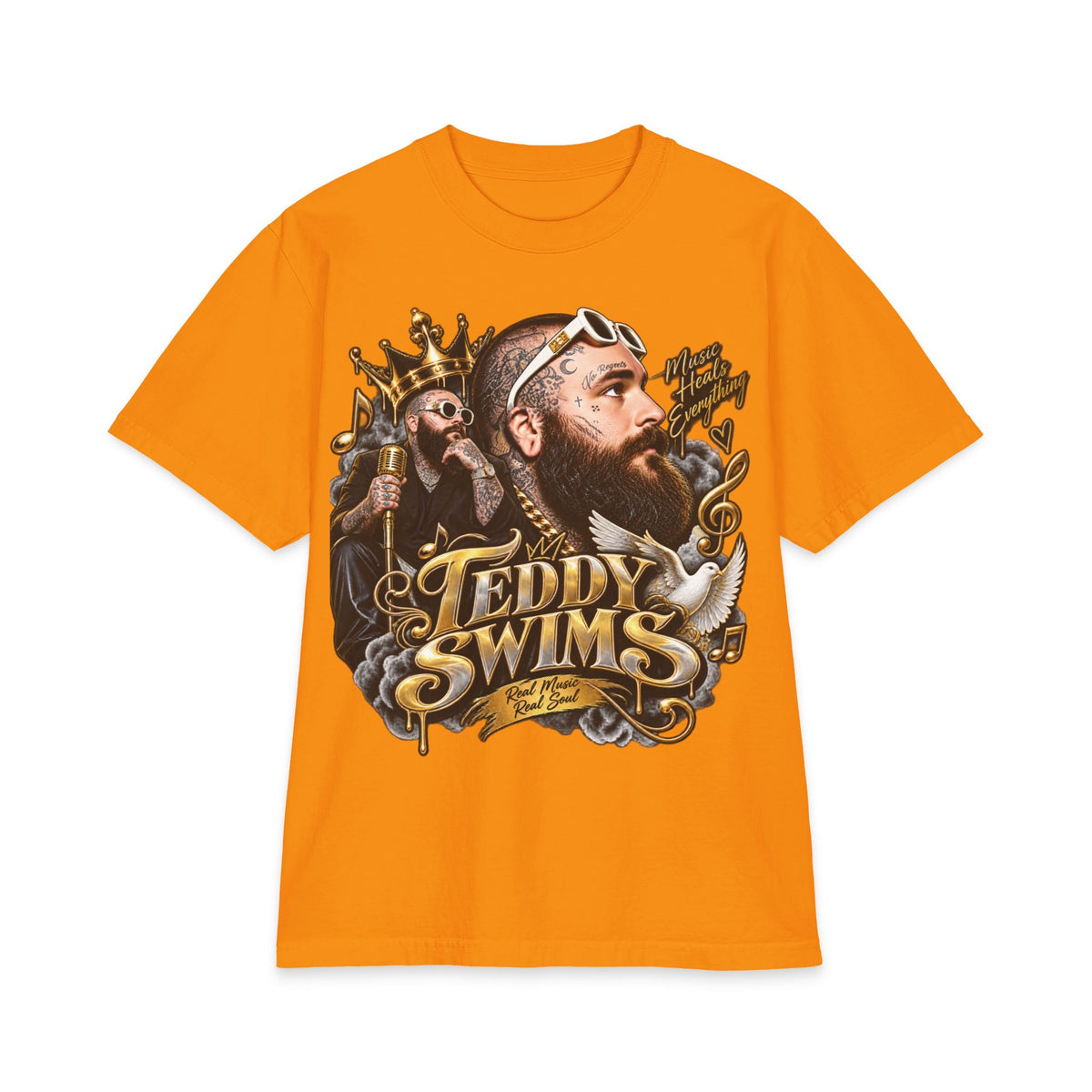 Teddy Swims Portrait T-Shirt | Vintage Crowned Singer Graphic Tee