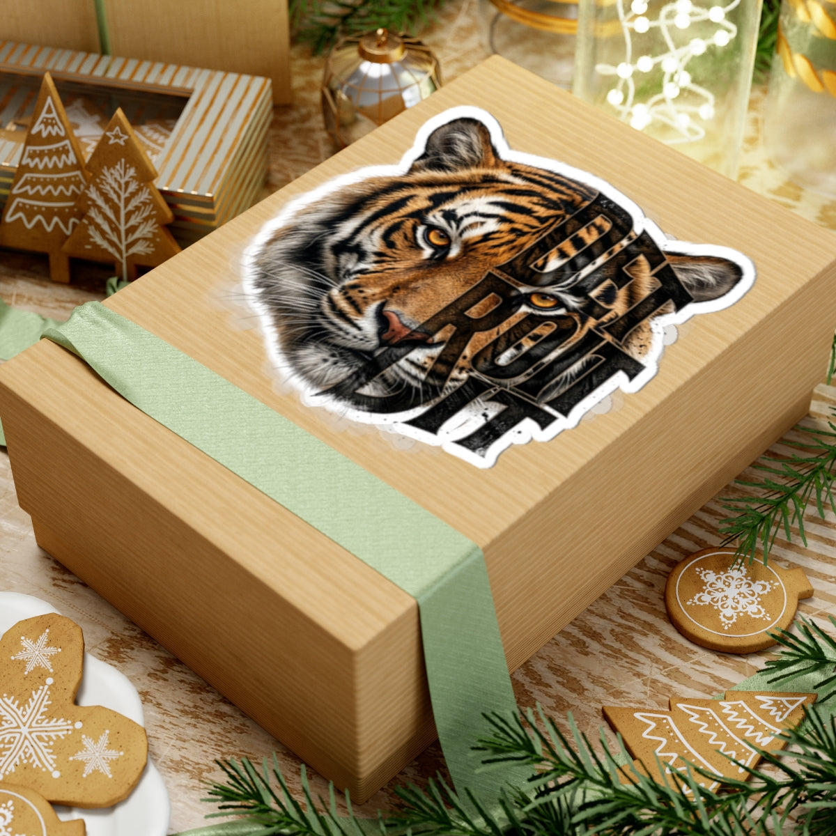 Tiger Face with 'Do It or Quit' Text Sticker | Kiss-Cut Vinyl Decal
